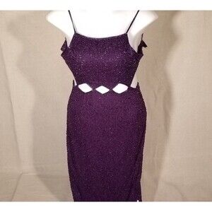 Plum full length sequin gown NWOT